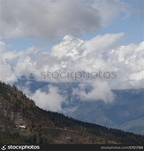 Clouds over mountains, Bhutan