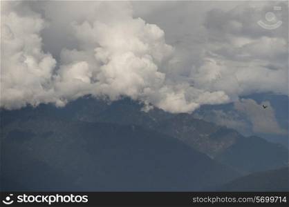 Clouds over mountains, Dochula Pass, Thimphu District, Bhutan