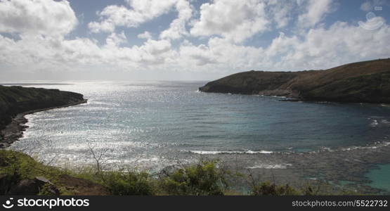 Clouds over the Hanauma Bay, Hawaii Kai, Honolulu, Oahu, Hawaii, USA