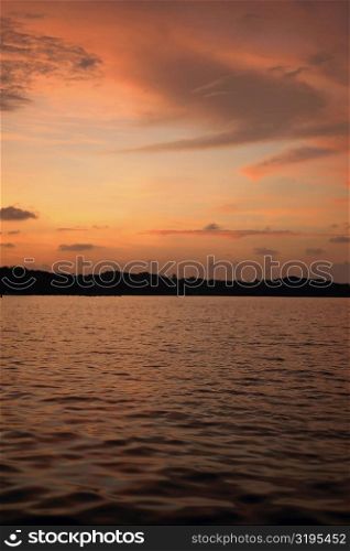 Clouds over the sea at sunset