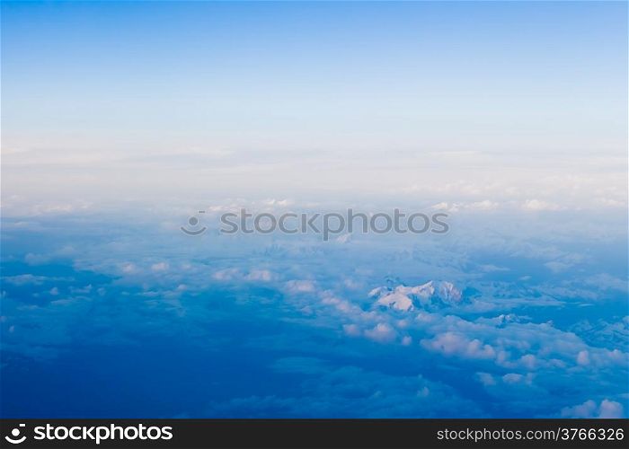 clouds. view from the window of an airplane. Sky and clouds. Plane view from the window
