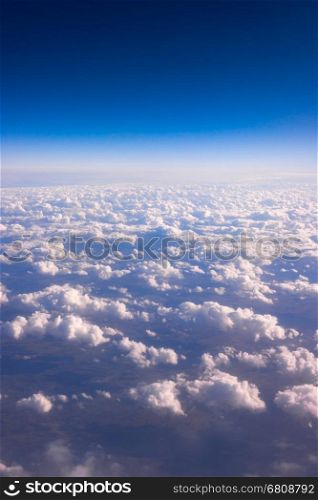 Clouds viewed from an airplane. sky with clouds.
