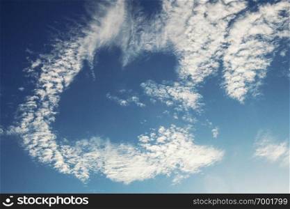 Clouds with beautiful shapes on the sky.