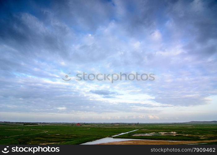 cloudscape above a dutch landscape