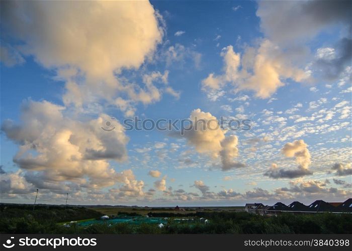 cloudscape above dutch countryside