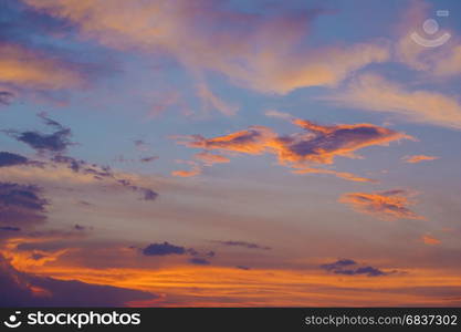 cloudscape in twilight at sunset