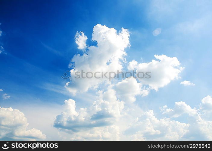 Cloudscape of bright blue sky