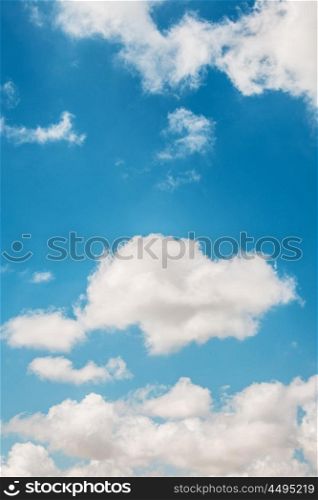 Cloudscape of bright blue sky