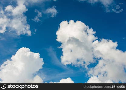 Cloudscape of bright blue sky