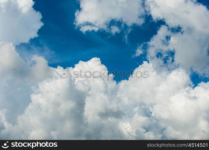 Cloudscape of bright blue sky