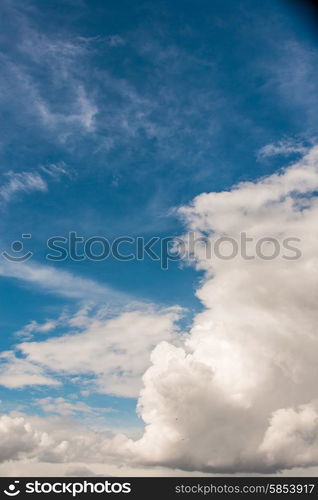 Cloudscape of bright blue sky