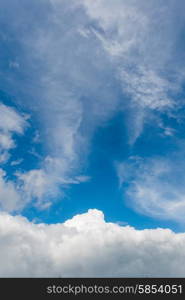 Cloudscape of bright blue sky