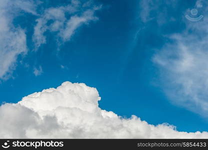 Cloudscape of bright blue sky