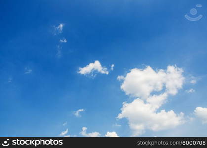 Cloudscape of bright blue sky