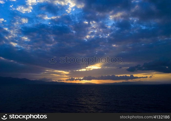 Cloudscape over the sea at dusk, Milne Bay, Papua New Guinea