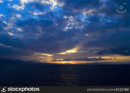 Cloudscape over the sea at dusk, Milne Bay, Papua New Guinea