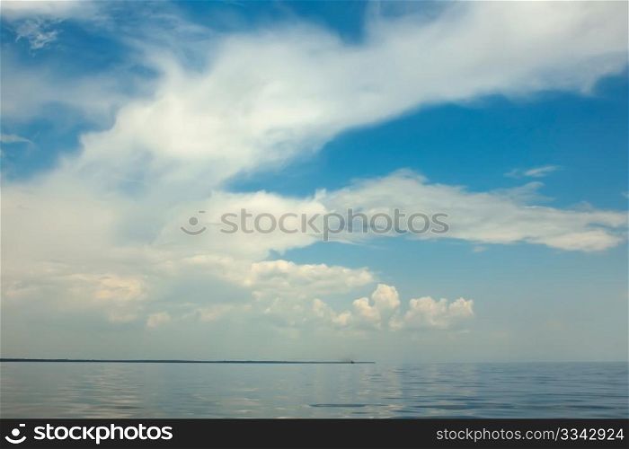 Cloudscape over the sea near the coast