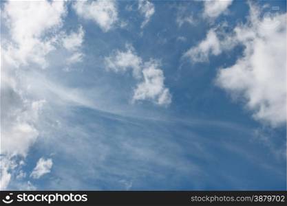 Cloudscape with different types of white clouds