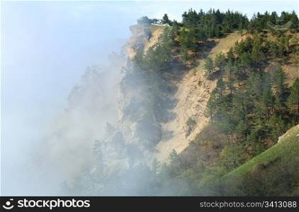 Cloudy Aj-Petri Mountain top view (Crimea, Ukraine)