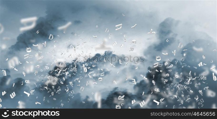 Cloudy background. Background image with dark cloudy smoky sky