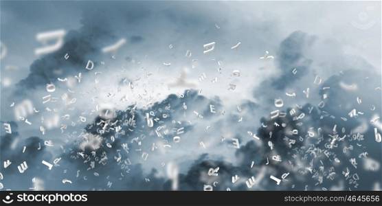 Cloudy background. Background image with dark cloudy smoky sky