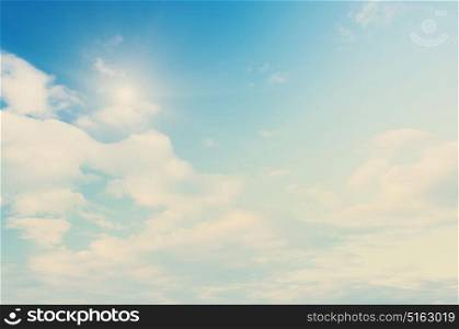 Cloudy clear beautiful sky. Summer sky and clouds. Nature outdoor background. Cloudy clear beautiful sky