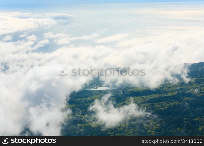 Cloudy sea view from Aj-Petri Mountain top (Crimea, Ukraine)