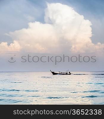 cloudy seascape at sunny day