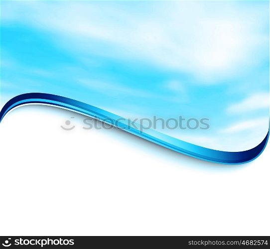Cloudy Sky Abstract Waved Blue And White Background