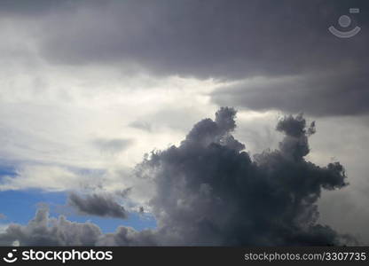 Cloudy sky organic magic shapes silhouettes gray clouds