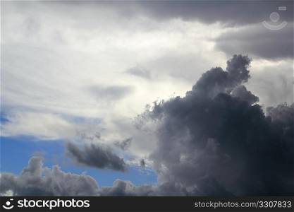 Cloudy sky organic magic shapes silhouettes gray clouds