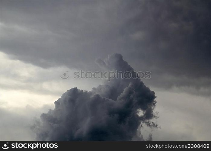 Cloudy sky organic magic shapes silhouettes gray clouds