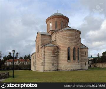 Cloudy sky over the Patriarchal ?athedral. Pitsunda, Abkhazia.