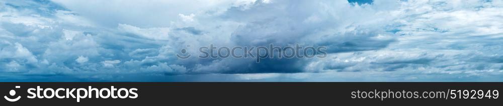 Cloudy sky panorama. Summer sky and clouds. Tropical clear background panorama. Cloudy sky panorama