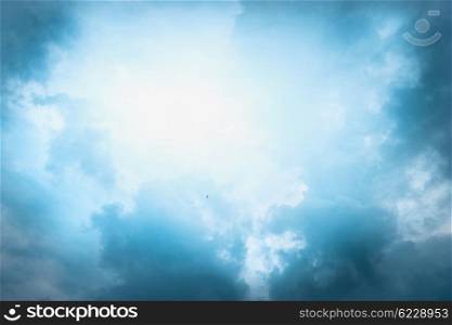 Cloudy sky with sunlight, sky nature background