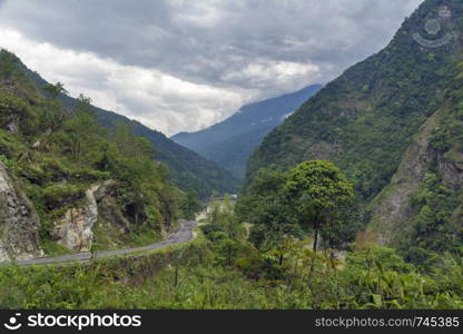 Cloudy weather at Lachen, Sikkim, India.. Cloudy weather at Lachen, Sikkim, India