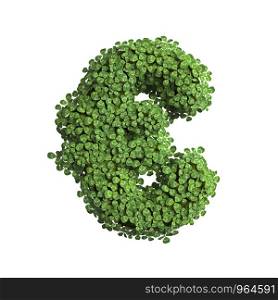 clover euro currency sign - 3d spring money symbol isolated on white background. This alphabet is perfect for creative illustrations related but not limited to Nature, ecology, environment...