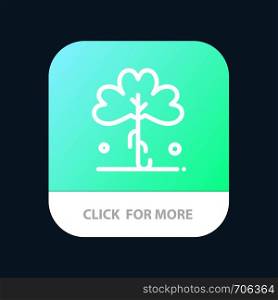 Clover, Green, Ireland, Irish, Plant Mobile App Button. Android and IOS Line Version