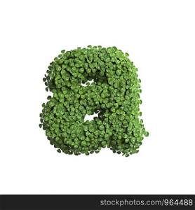 clover letter A - Small 3d spring font isolated on white background. This alphabet is perfect for creative illustrations related but not limited to Nature, ecology, environment...