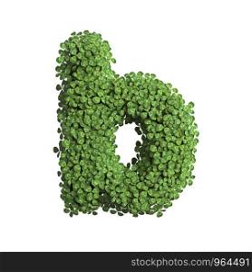 clover letter B - Small 3d spring font isolated on white background. This alphabet is perfect for creative illustrations related but not limited to Nature, ecology, environment...