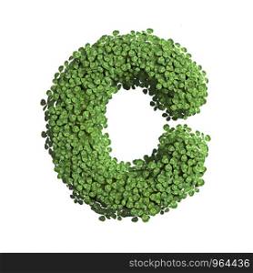clover letter C - large 3d spring font isolated on white background. This alphabet is perfect for creative illustrations related but not limited to Nature, ecology, environment...