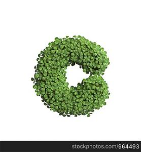 clover letter C - Small 3d spring font isolated on white background. This alphabet is perfect for creative illustrations related but not limited to Nature, ecology, environment...