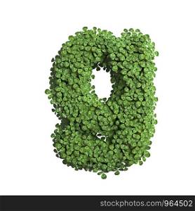 clover letter G - Lowercase 3d spring font isolated on white background. This alphabet is perfect for creative illustrations related but not limited to Nature, ecology, environment...