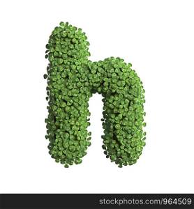 clover letter H - Small 3d spring font isolated on white background. This alphabet is perfect for creative illustrations related but not limited to Nature, ecology, environment...