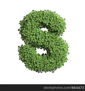 clover letter S - Capital 3d spring font isolated on white background. This alphabet is perfect for creative illustrations related but not limited to Nature, ecology, environment...