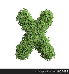 clover letter X - Capital 3d spring font isolated on white background. This alphabet is perfect for creative illustrations related but not limited to Nature, ecology, environment...