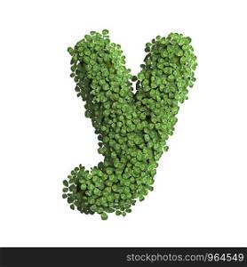 clover letter Y - Small 3d spring font isolated on white background. This alphabet is perfect for creative illustrations related but not limited to Nature, ecology, environment...
