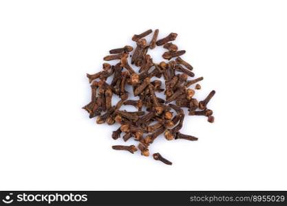 Cloves spice pile isolated on a white background