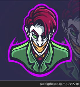 Clown esport mascot logo 