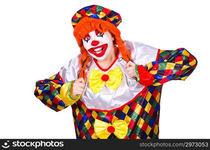 Clown in the costume isolated on white